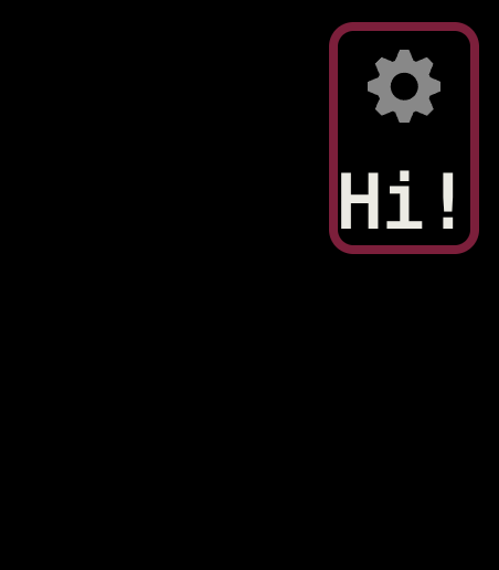 A button that says 'Hi!'